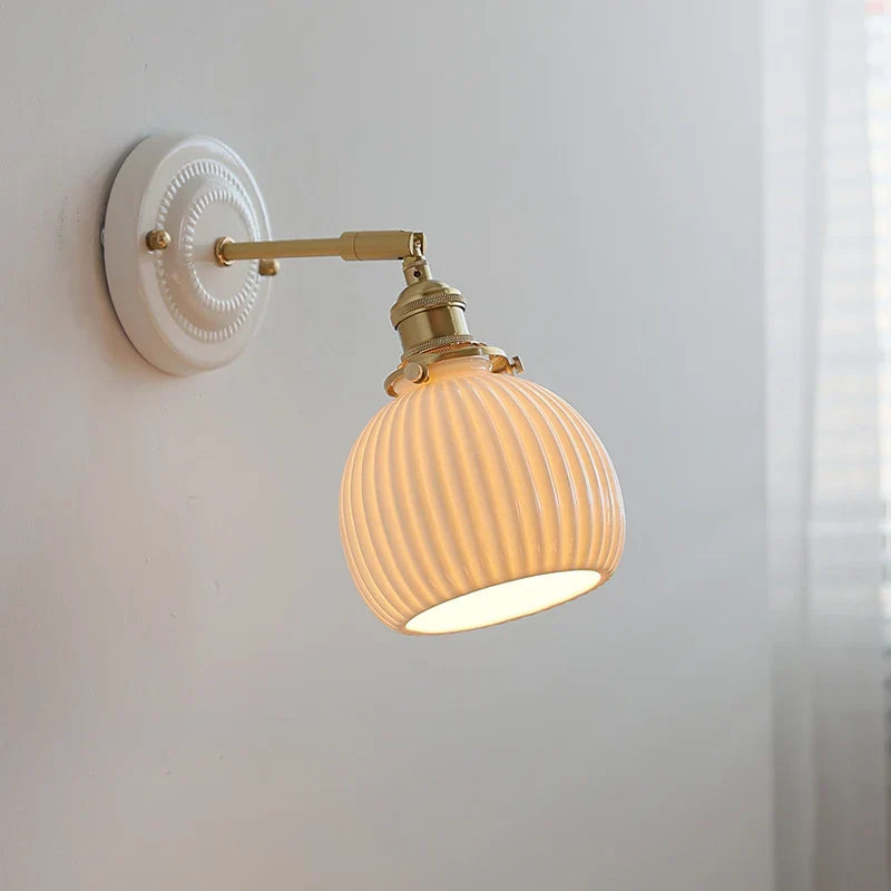 Axyaa Ceramic Pumpkin LED Wall Light - Nordic Minimalism Wandlamp