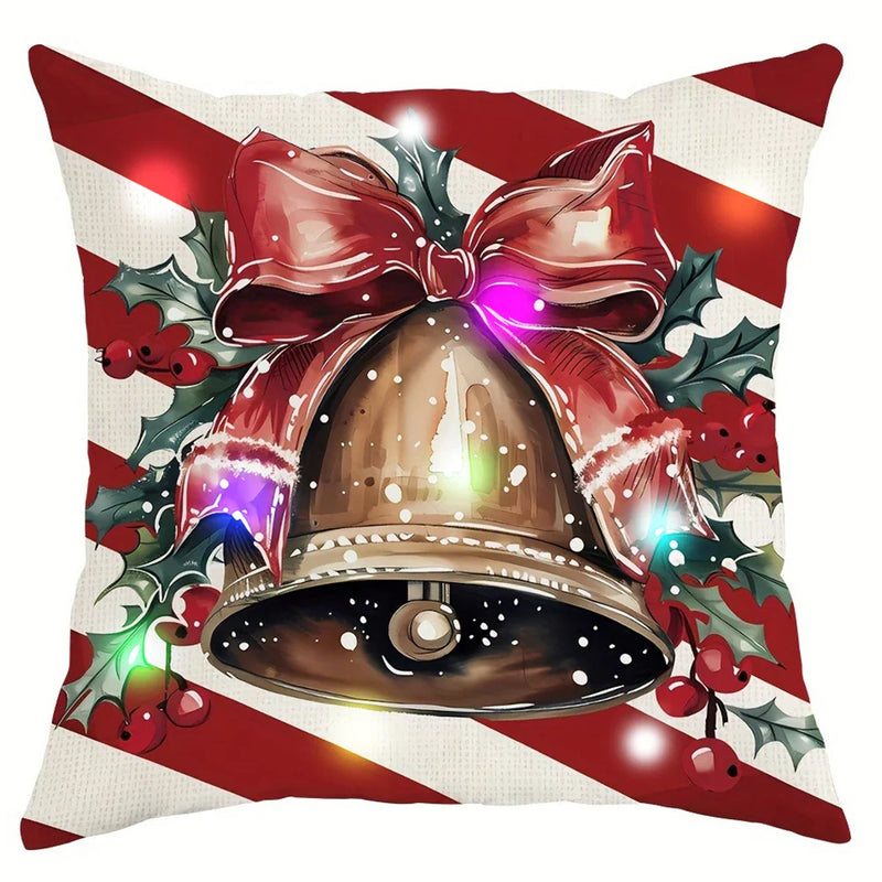 Axyaa Snowman Fawn Bell LED Pillowcase - Christmas Party Home Decor & Gift