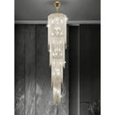 Axyaa Crystal Pendant Light for Duplex Staircase - Elegant Long Light Luxury Design