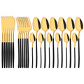 Axyaa 24-Piece Stainless Steel Dinnerware Set White Silver Flatware Tableware Kit