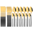 Axyaa 24-Piece Stainless Steel Dinnerware Set White Silver Flatware Tableware Kit