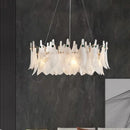 Axyaa French Crystal Chandelier: Misty Artistic Lighting Fixture for Elegant Living Spaces