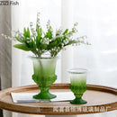 Axyaa High Glass Vase Flowers Arrangement Hydroponic Art Ornament Craft