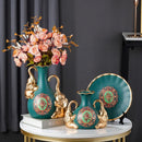 Axyaa Ceramic Flower Vase Set - Modern European Home Decor & Accessories