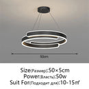 Axyaa Black White Led Pendant Ring Chandelier for Home Indoor Decor Lighting