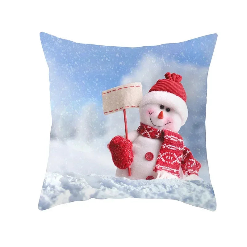 Snowman Pillow Cover Winter Home Decor Cushion Covers by Axyaa