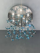 Axyaa Spiral Crystal Chandelier Modern Staircase Lighting for Living Room and Hotel Lobby Decor