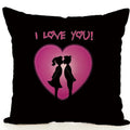 Axyaa Cartoon Couple Linen Pillowcase: Cute Room Decor & Valentine's Day Gift