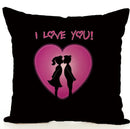 Axyaa Cartoon Couple Linen Pillowcase: Cute Room Decor & Valentine's Day Gift