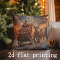 Axyaa Christmas Digital Printed Cushions for Sofa, Bedroom, Car - Rectangular Pillow Cover