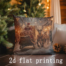 Axyaa Christmas Digital Printed Cushions for Sofa, Bedroom, Car - Rectangular Pillow Cover