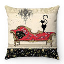 Axyaa Cartoon Cat Pattern Sofa Cushion Covers - Lovely Animal Pillowcase