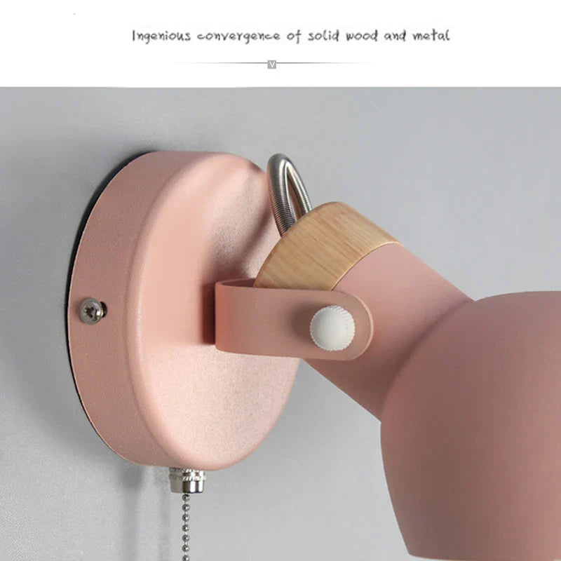 Nordic Iron Wall Lamp Modern Macaron Axyaa Rotatable Light