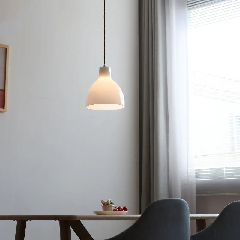 Axyaa White Glass LED Pendant Chandelier - Japan Style Hanging Lamp
