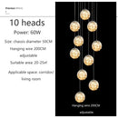 Axyaa Glass Ball LED Ceiling Chandelier for Modern Luxury Home Decor