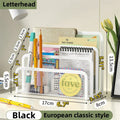 Metal Mesh Desk File Organizer by Axyaa - Small Letter Holder for Desktop Organization