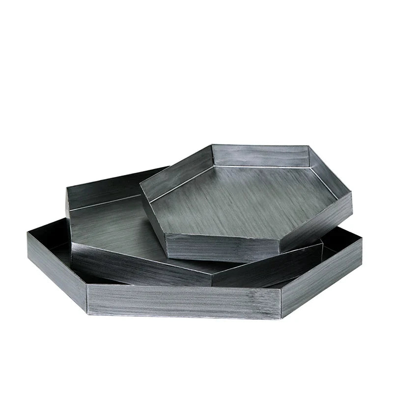 Axya Hexagon Jewelry Storage Tray - Elegant Desktop Decoration and Dessert Plate