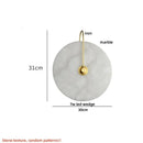 Axyaa Nordic LED Wall Sconce Round Black Iron Marble Light for Home Décor
