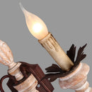 Axyaa Retro French Double Head Wall Sconce Solid Wood Iron Lamp for Bedroom