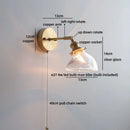 Axyaa LED Glass Wall Lamp Clear Amber Modern Nordic Design E27 Bathroom Light
