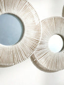 Axyaa Hand Woven Boho Mirror Set for Aesthetic Room Decor