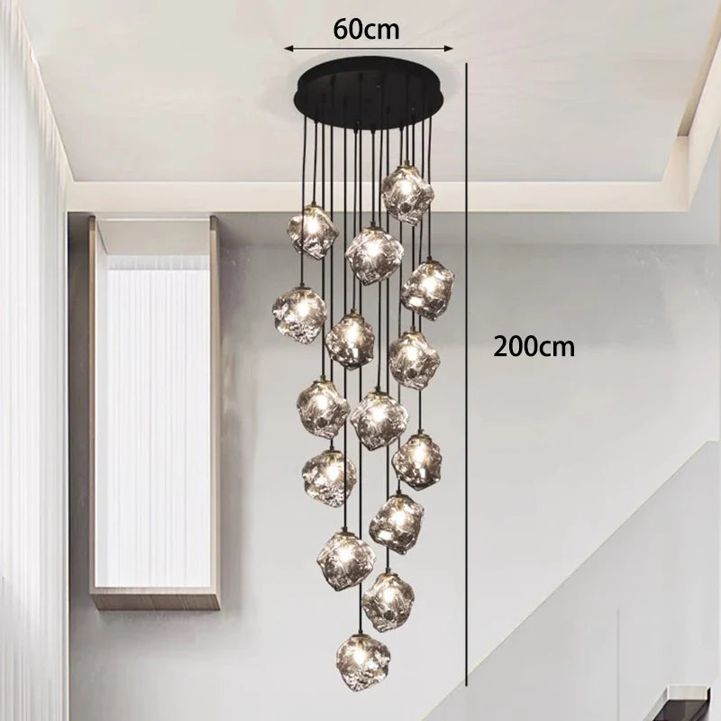 Axyaa Staircase Chandeliers LED Pendant Lamps Modern Home Indoor Lighting