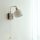 Axyaa Ceramic LED Wall Light with Pull Chain Switch for Bedroom and Bathroom