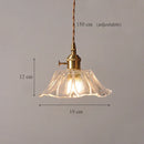 Axyaa Sunflower Glass Pendant Lights, Modern Brass Hanglamp for Dining Table, E27 AC90~240V