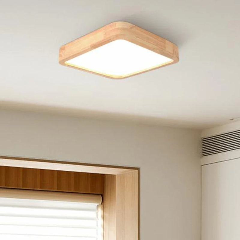 Axyaa Ultra-thin LED Wooden Ceiling Light Living Bedroom Modern Acrylic Fixture