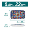 Axyaa 6/12 Piece Porcelain Dinner Plates Set, Bohemian Design, 8.5" Rectangular Serving Plates