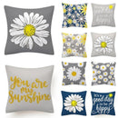 Flower Letter Print Cushion Cover for Stylish Home Decor by Axyaa