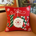 Axyaa Christmas Theme Embroidered Pillow Cushion Cover