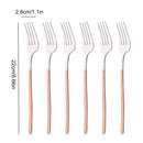 Axyaa 6Pcs Dinner Fork Set Stainless Steel Silverware Cutlery Mirror Flatware