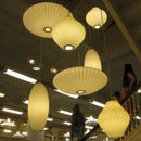 Axyaa White Fabric Lantern LED Pendant Chandelier for Modern Living Spaces