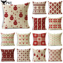 Axyaa Merry Christmas Linen Pillowcase Cushion Cover 45x45cm