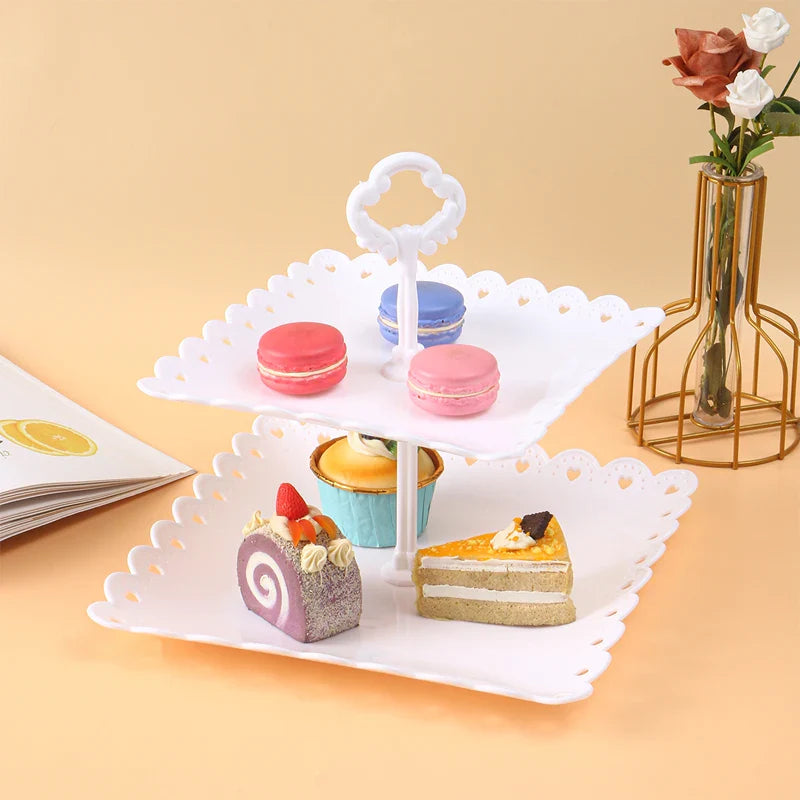 Axyaa 3-Layer Fruit Tray for Party Desserts, Snacks, and Fruits