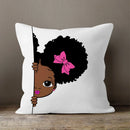 Axyaa Cartoon Girl Pillow Case: Soft Short Plush Cushion Cover for Sofa & Home Decor