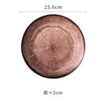 Axyaa Ceramic Shallow Plates Set for Molecular Cuisine Display and Steak - Retro Kiln Style