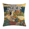 Luxury Bird Cotton Linen Cushion Cover by Axyaa for Home Decor