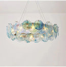Axyaa Pink Glass Ceiling Chandelier Luxury Hanging Light French Vintage Pendant Lamp