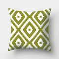 Axyaa Army Green Geometry Print Cushion Cover - Sofa Decor Pillowcase