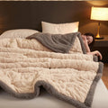 Axyaa Geometric Pattern Fleece Winter Blanket, Queen Size Plush Bedspread