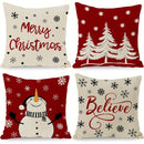 Axyaa Merry Christmas Winter Tree Snowflake Pillow Cover for Sofa Bedroom Car