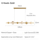 Axyaa LED Glass Chandelier for Living Dining Office Interior