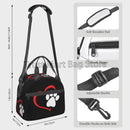 Axyaa Red Love Heart Insulated Lunch Bag with Shoulder Strap - Puppy Paw Theme