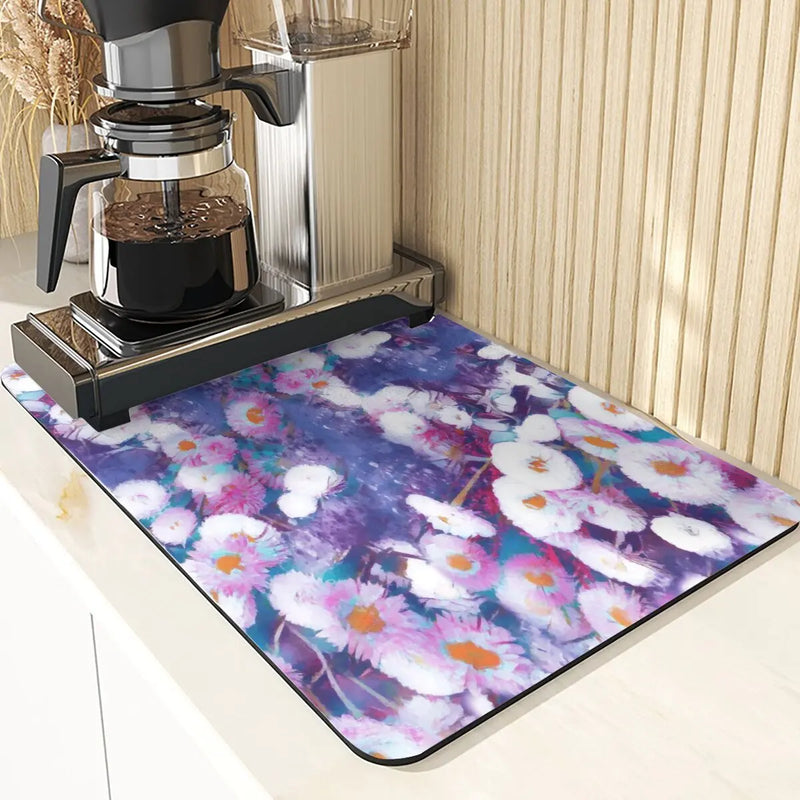 Floral Pattern Kitchen Coasters Set by Axyaa