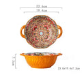 Axyaa Ceramic Soup Bowl with Handle Microwave Safe Embossed Design