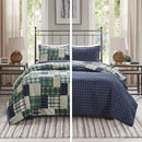 Axyaa Reversible Plaid Quilt Set - All Season Breathable Bedspread & Coverlet