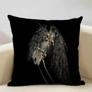 Axyaa Horse Pattern Cushion Cover 45x45cm Linen for Home Living Room Art Decoration