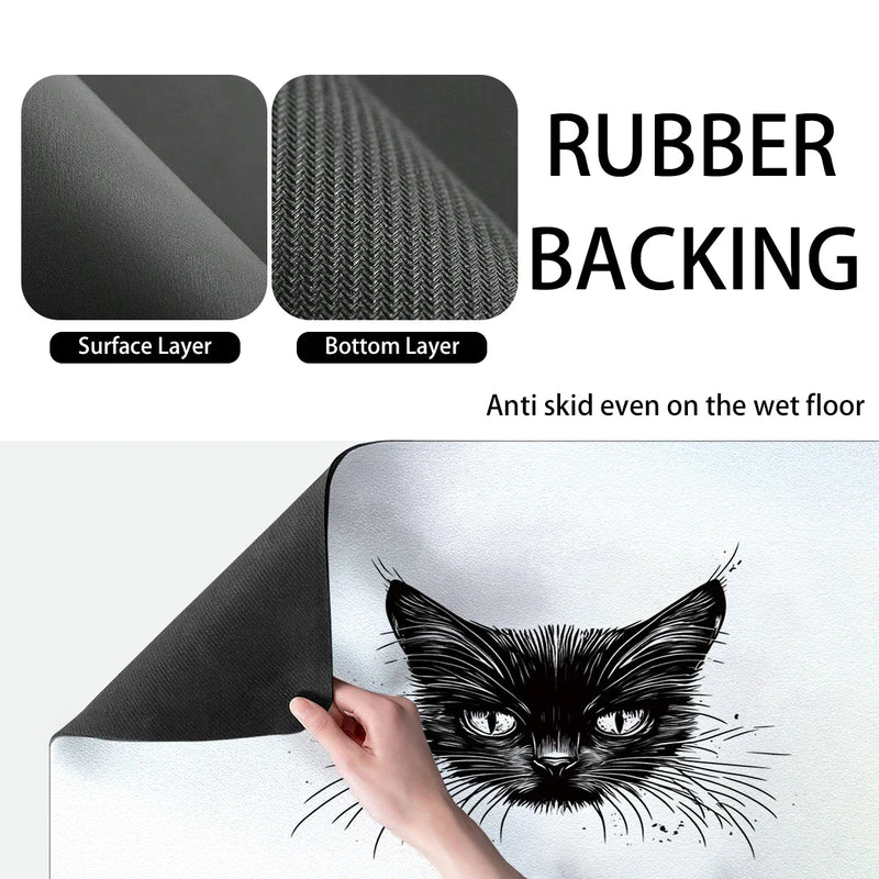 Axyaa Watercolor Black Absorbent Draining Mat - Quick Dry Kitchen & Bathroom Drain Pad